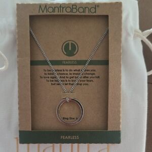 MantraBand Silver Circle Pendant Necklace